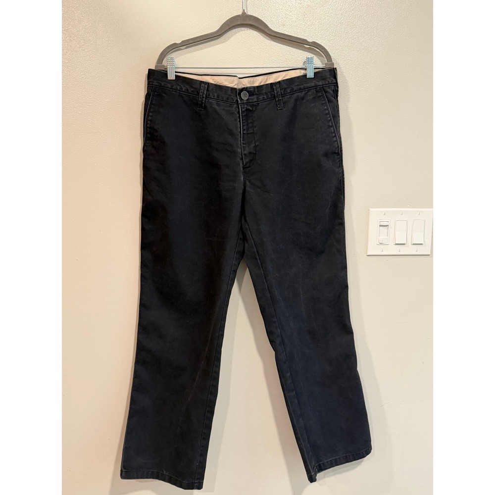 Haggar Co. Life Khaki Straight Leg Chinos Charcoal Distressed Pants Mens 36x30